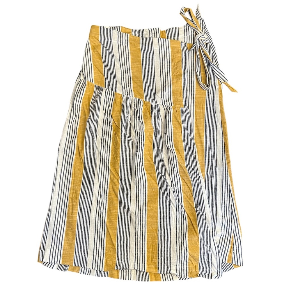 Anthropologie Yellow and White Striped Midi Skirt - Picture 3 of 7